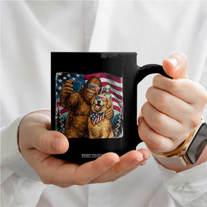 Funny Patriotic Bigfoot Golden Retriever Selfie Squad Coffee Mug TS12 Print Your Wear