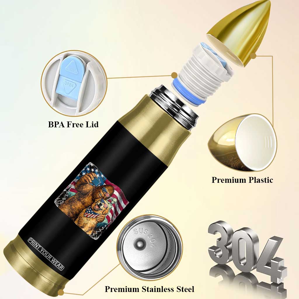 Funny Patriotic Bigfoot Golden Retriever Selfie Squad Bullet Tumbler TS12 Print Your Wear