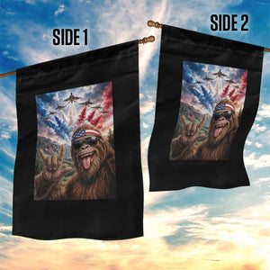 Patriotic Bigfoot 4th Of July Selfie Garden Flag Funny USA Freedom Jet Fighter Graphic TS12 Print Your Wear