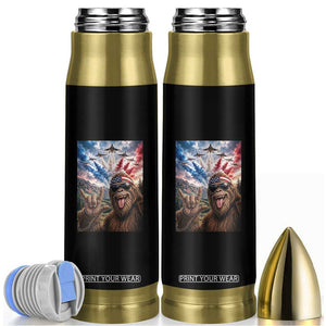 Patriotic Bigfoot 4th Of July Selfie Bullet Tumbler Funny USA Freedom Jet Fighter Graphic