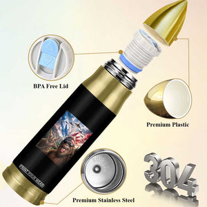 Patriotic Bigfoot 4th Of July Selfie Bullet Tumbler Funny USA Freedom Jet Fighter Graphic