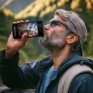 Patriotic Bigfoot 4th Of July Selfie 4 in 1 Can Cooler Tumbler Funny USA Freedom Jet Fighter Graphic