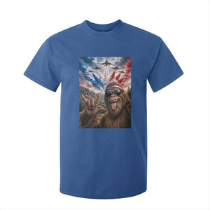 Patriotic Bigfoot 4th Of July Selfie T Shirt For Kid Funny USA Freedom Jet Fighter Graphic TS12 Royal Blue Print Your Wear