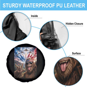 Patriotic Bigfoot 4th Of July Selfie Spare Tire Cover Funny USA Freedom Jet Fighter Graphic TS12 Print Your Wear
