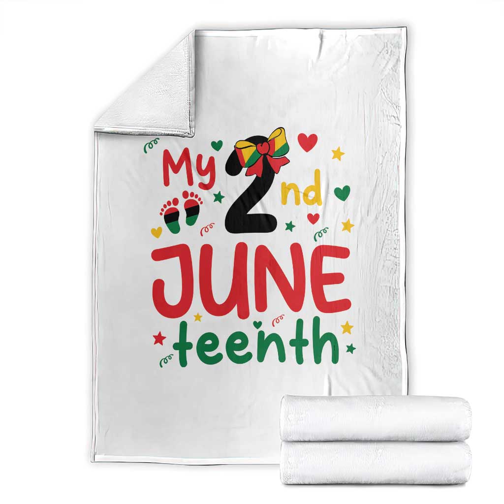 My Second Juneteenth Throw Blanket African American Baby Freedom Day TS12 White Print Your Wear