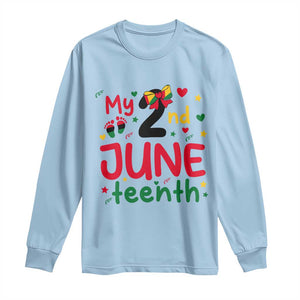 My Second Juneteenth Long Sleeve Shirt African American Baby Freedom Day TS12 Light Blue Print Your Wear