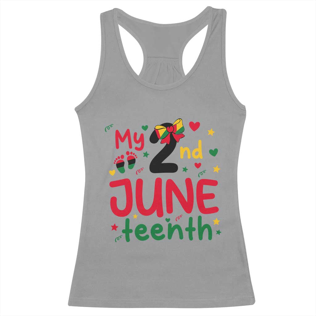 My Second Juneteenth Racerback Tank Top African American Baby Freedom Day TS12 Sport Gray Print Your Wear