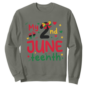 My Second Juneteenth Sweatshirt African American Baby Freedom Day TS12 Military Green Print Your Wear