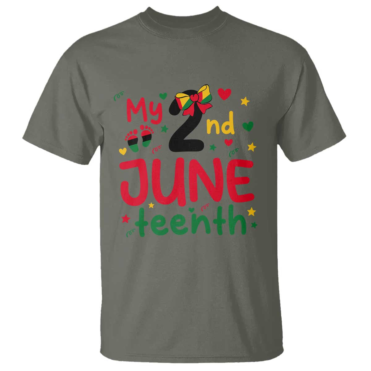 My Second Juneteenth T Shirt African American Baby Freedom Day TS12 Military Green Print Your Wear