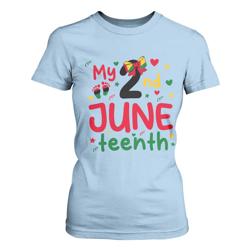 My Second Juneteenth T Shirt For Women African American Baby Freedom Day TS12 Light Blue Print Your Wear