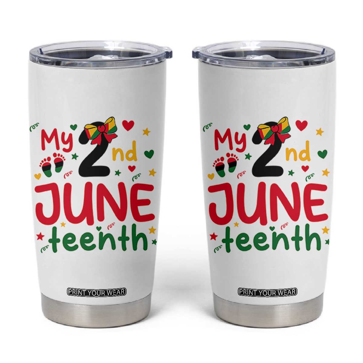 My Second Juneteenth Tumbler Cup African American Baby Freedom Day TS12 White Print Your Wear