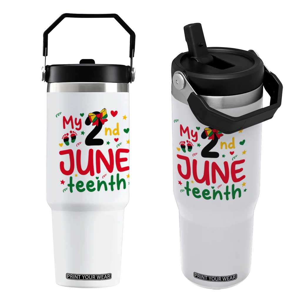 My Second Juneteenth Flip Straw Tumbler African American Baby Freedom Day TS12 One Size: 30 oz White Print Your Wear