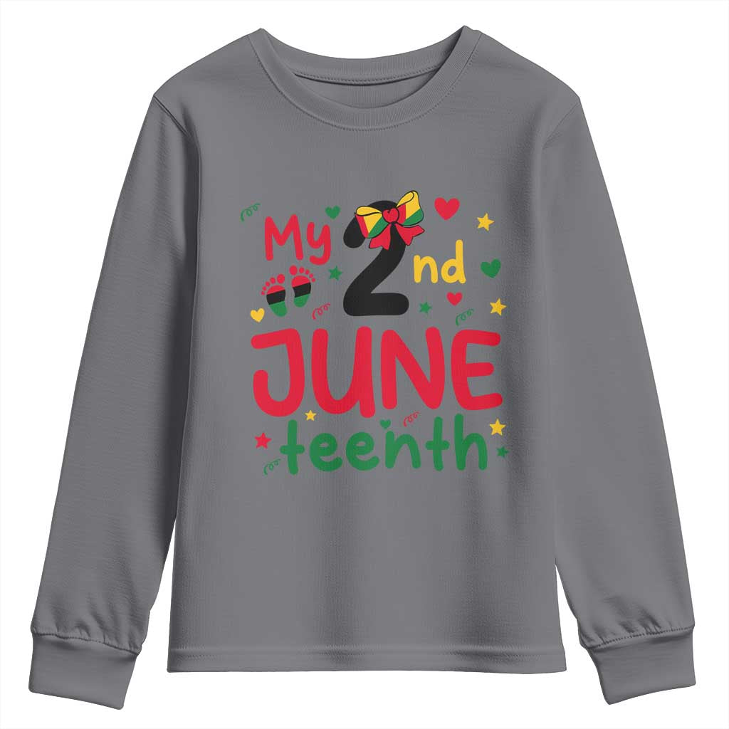 My Second Juneteenth Youth Sweatshirt African American Baby Freedom Day TS12 Charcoal Print Your Wear