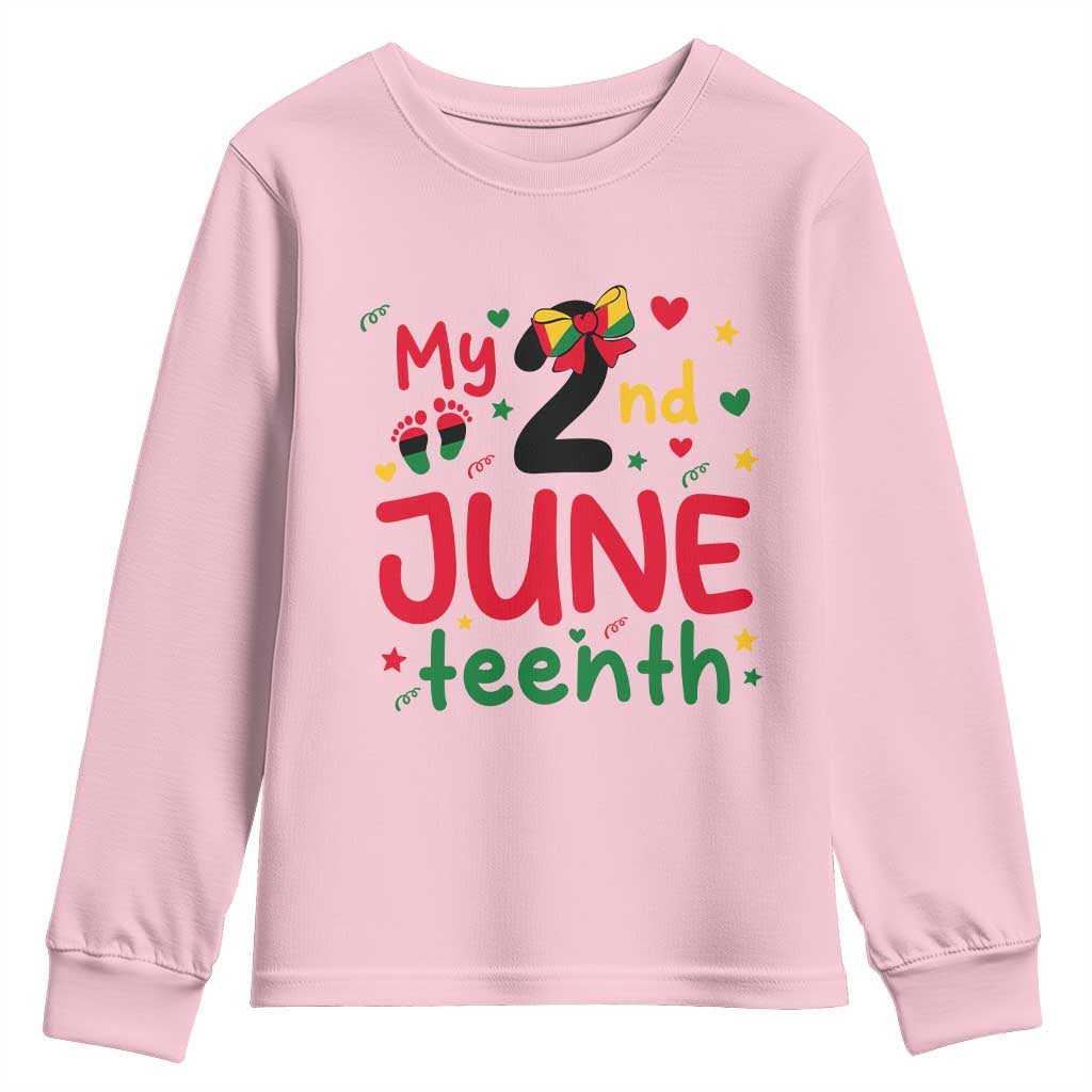 My Second Juneteenth Youth Sweatshirt African American Baby Freedom Day TS12 Light Pink Print Your Wear