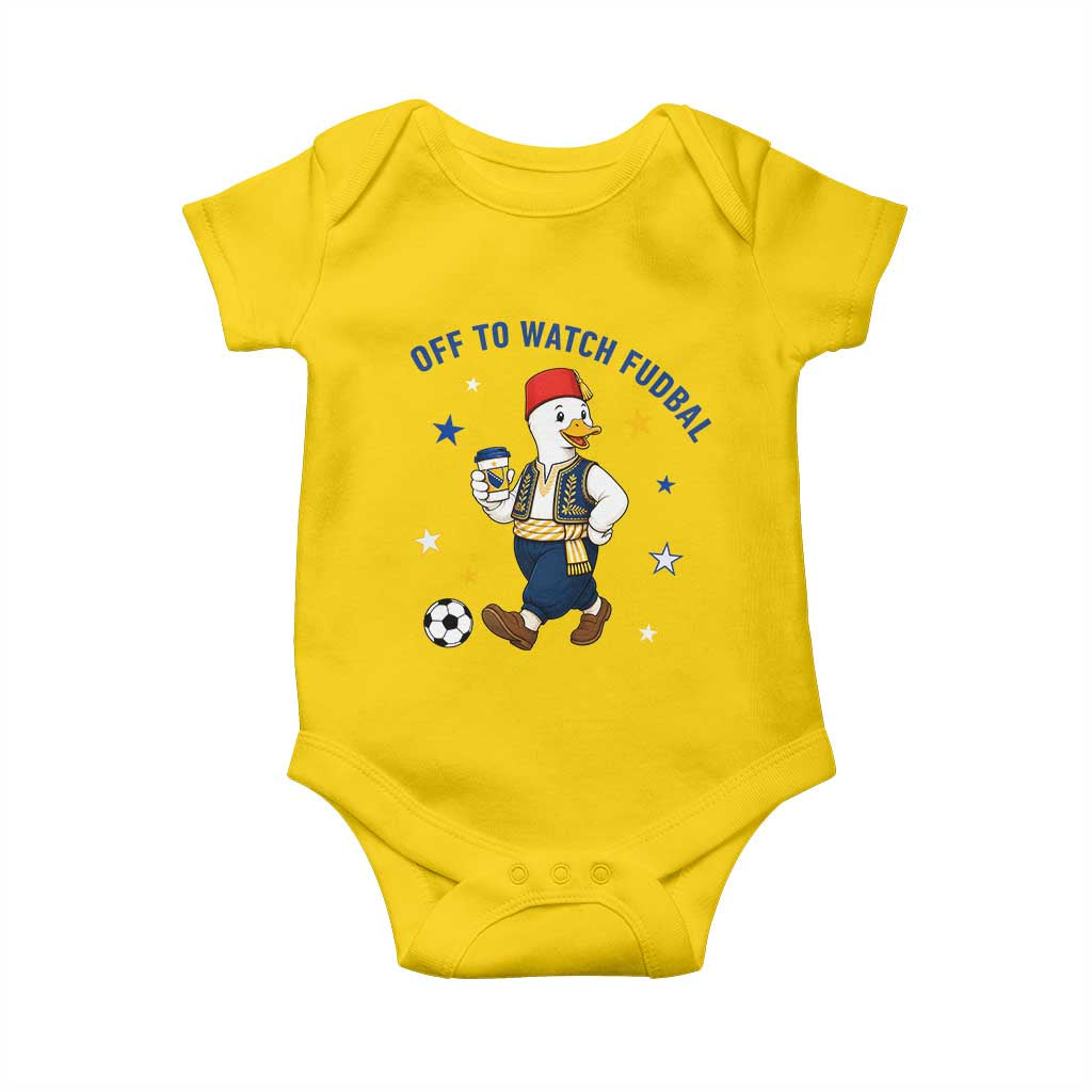 Funny Bosnia Goose Soccer Fan Gift Baby Onesie Off To Watch Fudbal