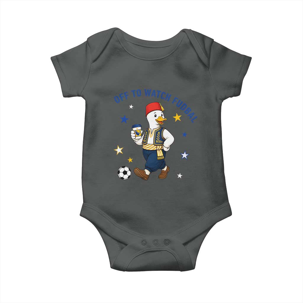 Funny Bosnia Goose Soccer Fan Gift Baby Onesie Off To Watch Fudbal