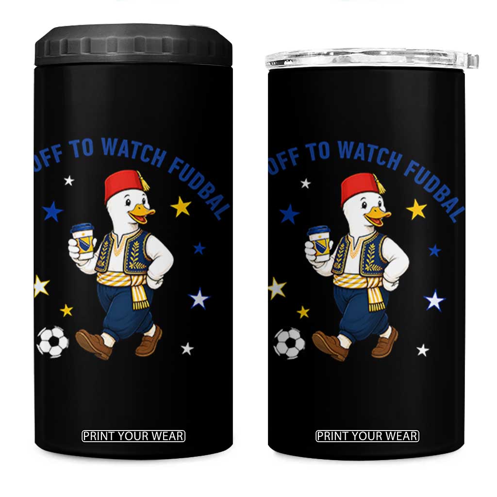 Funny Bosnia Goose Soccer Fan Gift 4 in 1 Can Cooler Tumbler Off To Watch Fudbal