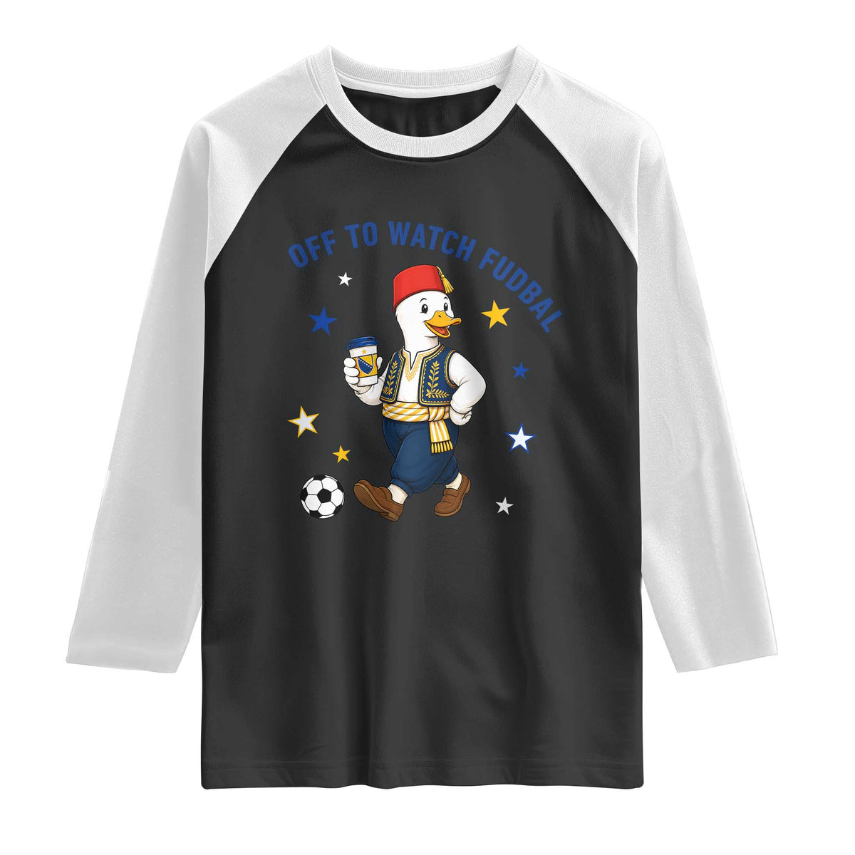 Funny Bosnia Goose Soccer Fan Gift Raglan Shirt Off To Watch Fudbal