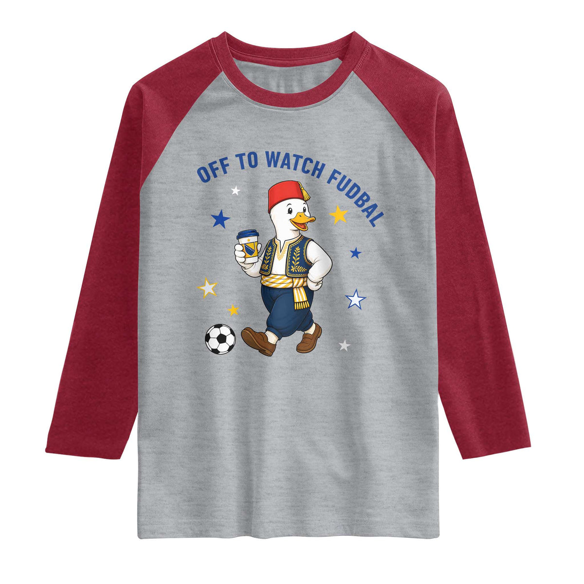 Funny Bosnia Goose Soccer Fan Gift Raglan Shirt Off To Watch Fudbal