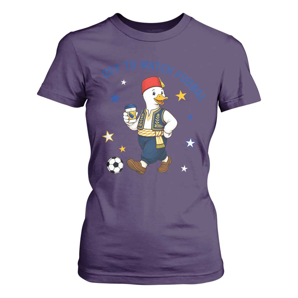Funny Bosnia Goose Soccer Fan Gift T Shirt For Women Off To Watch Fudbal