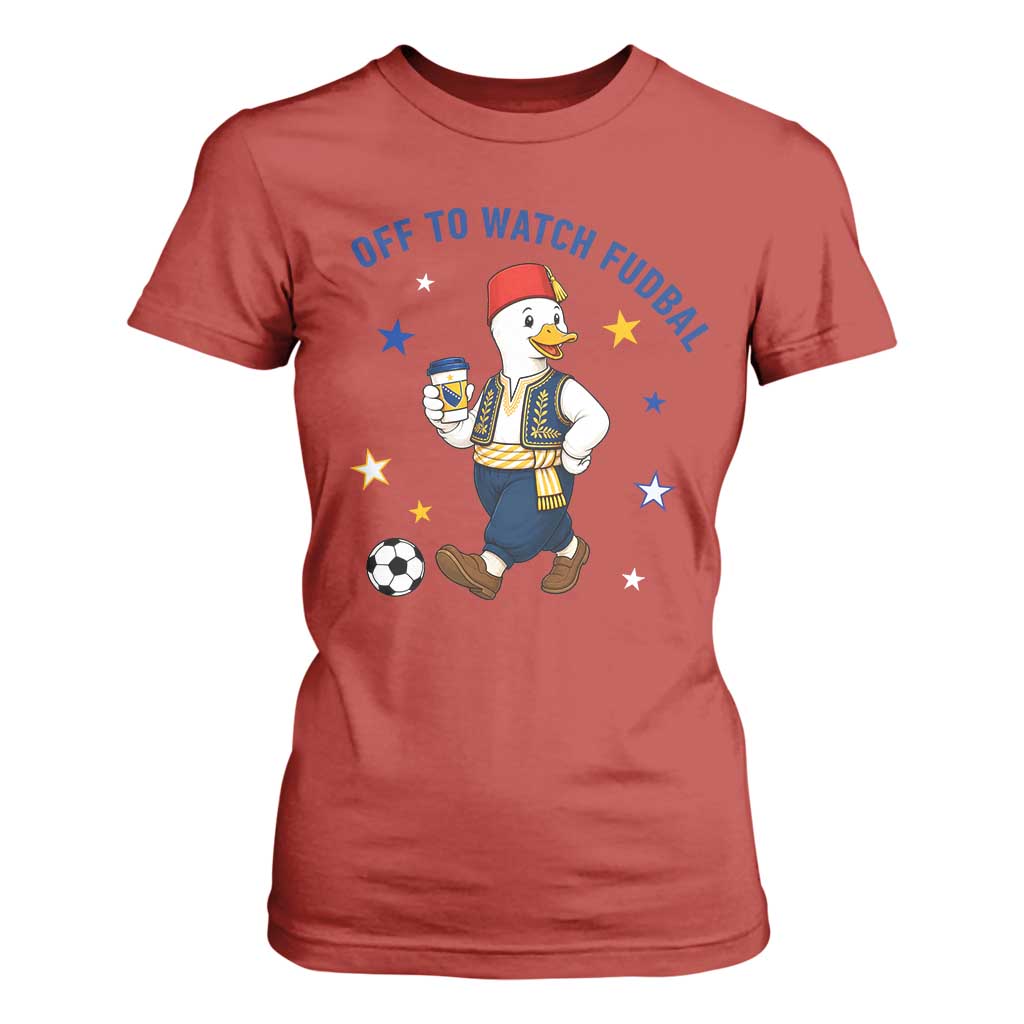 Funny Bosnia Goose Soccer Fan Gift T Shirt For Women Off To Watch Fudbal