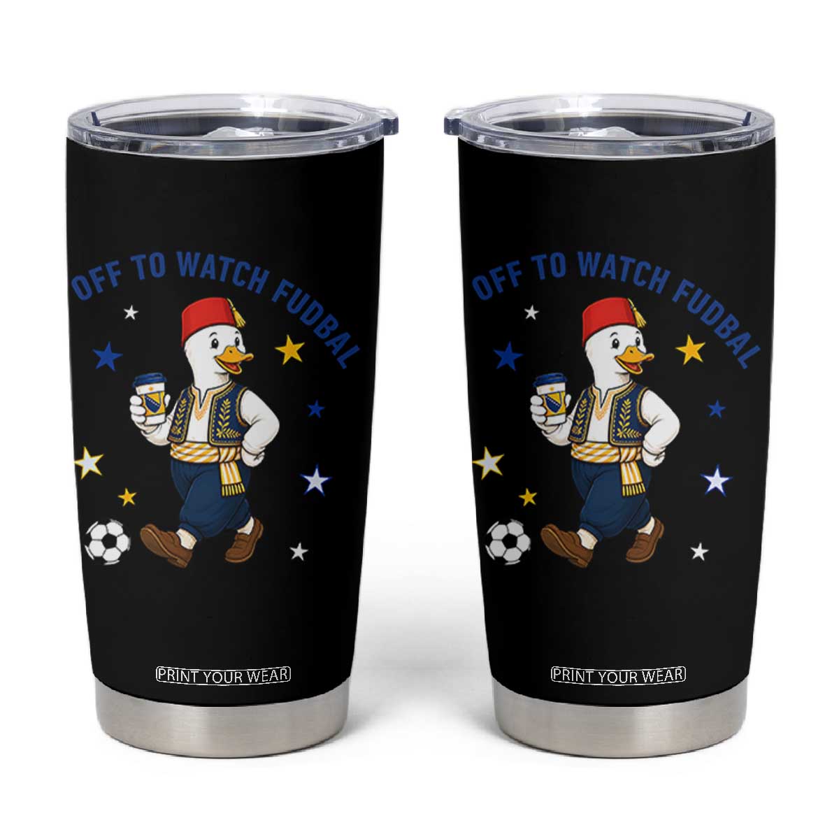 Funny Bosnia Goose Soccer Fan Gift Tumbler Cup Off To Watch Fudbal