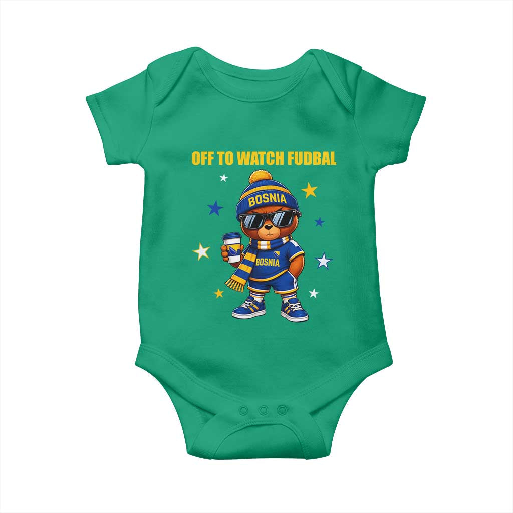 Funny Bosnia Teddy Bear Game Day Gift Baby Onesie Off To Watch Fudbal