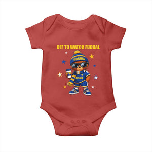 Funny Bosnia Teddy Bear Game Day Gift Baby Onesie Off To Watch Fudbal