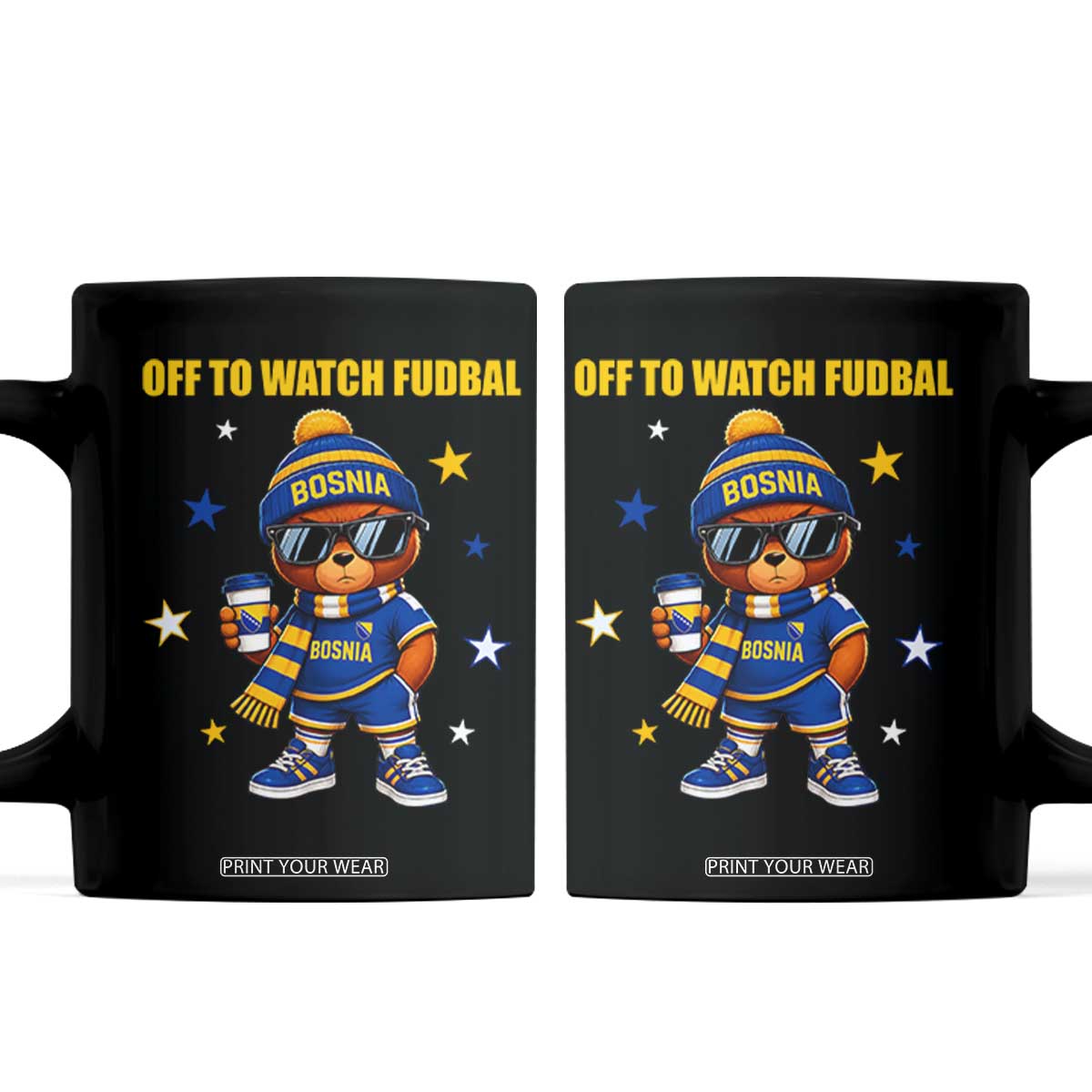 Funny Bosnia Teddy Bear Game Day Gift Coffee Mug Off To Watch Fudbal