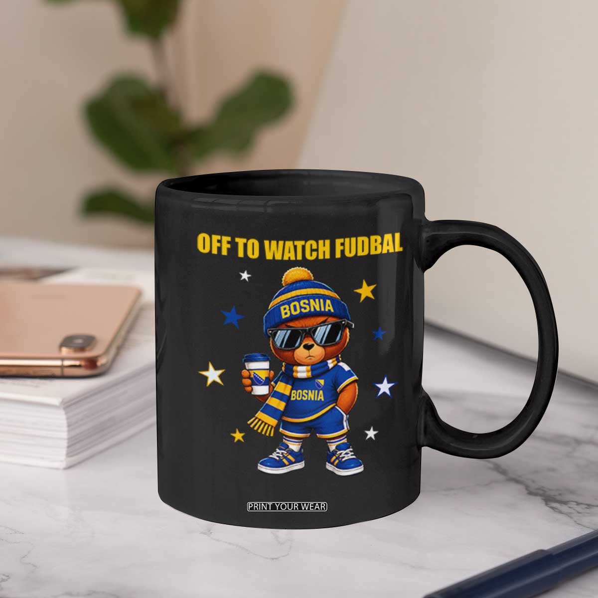 Funny Bosnia Teddy Bear Game Day Gift Coffee Mug Off To Watch Fudbal