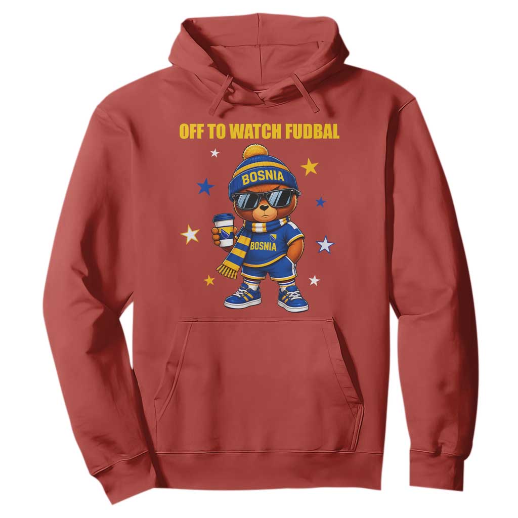 Funny Bosnia Teddy Bear Game Day Gift Hoodie Off To Watch Fudbal
