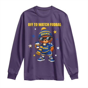 Funny Bosnia Teddy Bear Game Day Gift Long Sleeve Shirt Off To Watch Fudbal