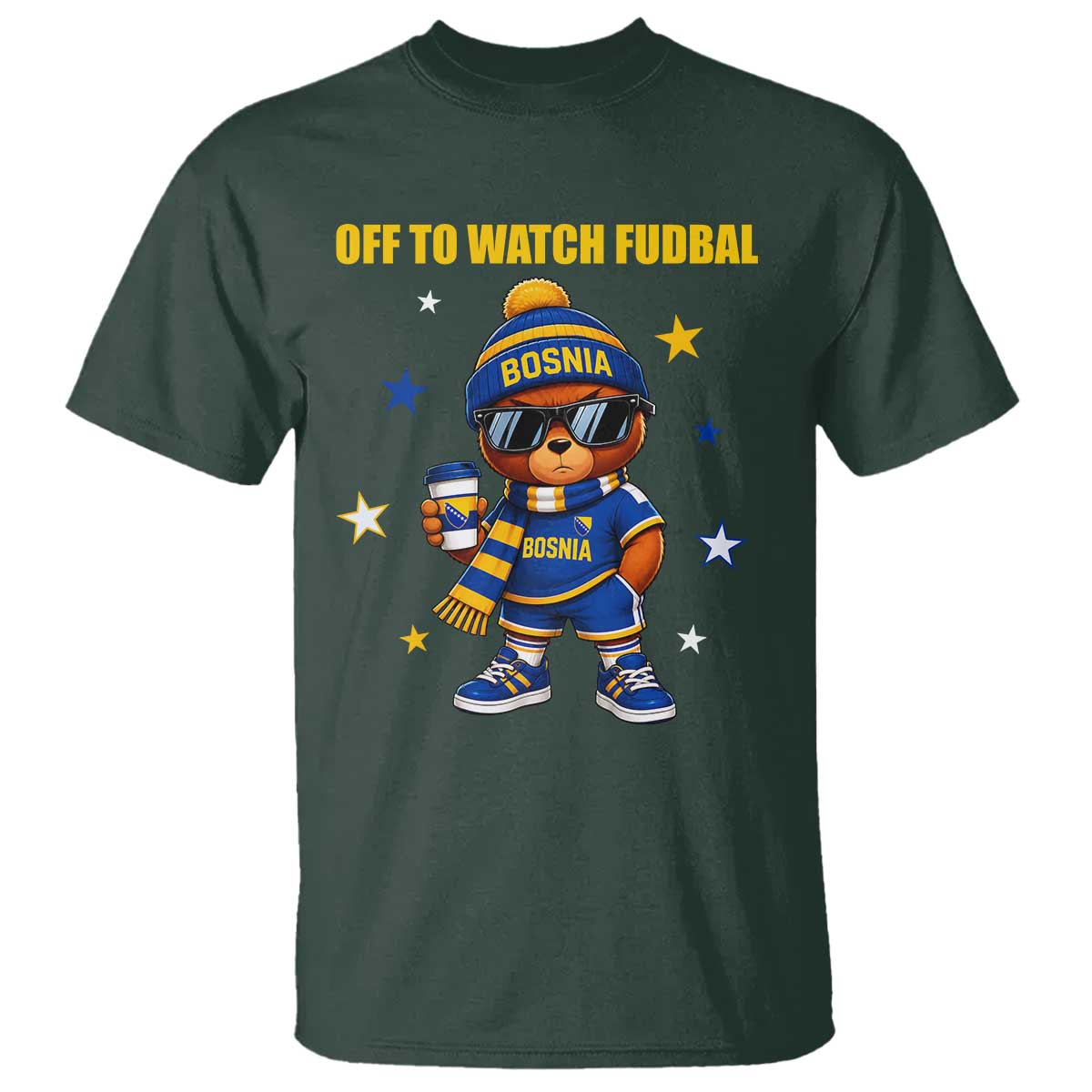 Funny Bosnia Teddy Bear Game Day Gift T Shirt Off To Watch Fudbal
