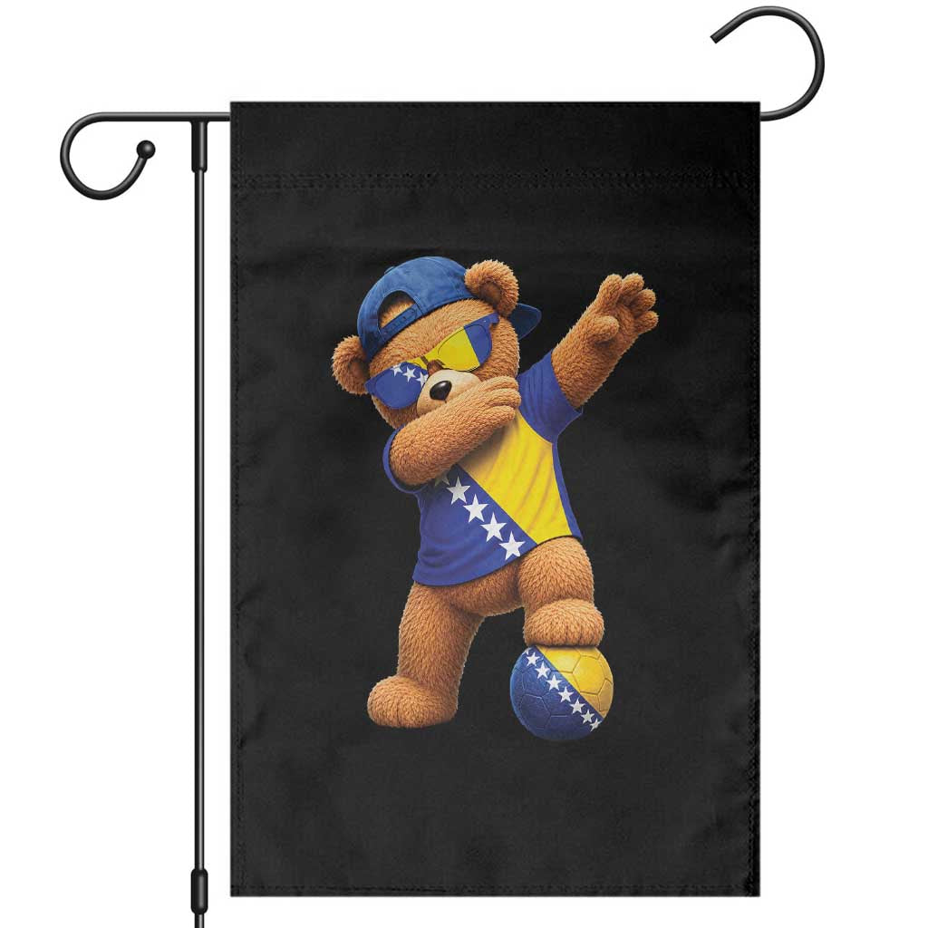 Funny Bosnia Teddy Bear Dabbing Fudbal Fan Gift Garden Flag