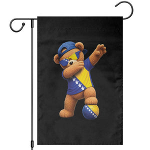 Funny Bosnia Teddy Bear Dabbing Fudbal Fan Gift Garden Flag