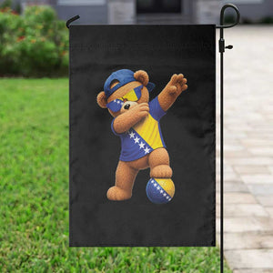 Funny Bosnia Teddy Bear Dabbing Fudbal Fan Gift Garden Flag