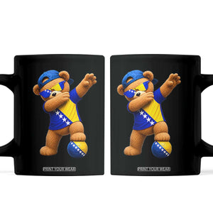 Funny Bosnia Teddy Bear Dabbing Fudbal Fan Gift Coffee Mug