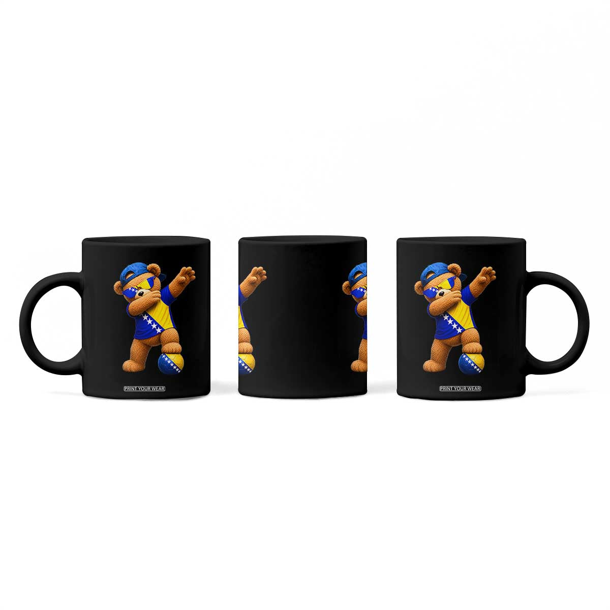 Funny Bosnia Teddy Bear Dabbing Fudbal Fan Gift Coffee Mug