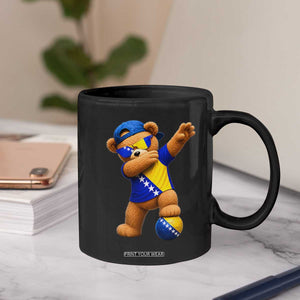 Funny Bosnia Teddy Bear Dabbing Fudbal Fan Gift Coffee Mug