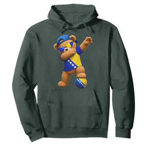 Funny Bosnia Teddy Bear Dabbing Fudbal Fan Gift Hoodie