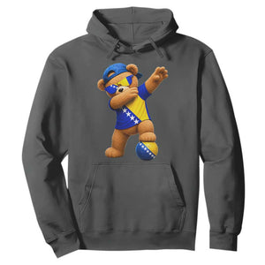 Funny Bosnia Teddy Bear Dabbing Fudbal Fan Gift Hoodie