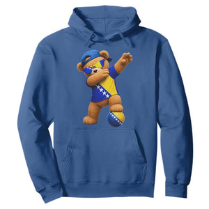 Funny Bosnia Teddy Bear Dabbing Fudbal Fan Gift Hoodie