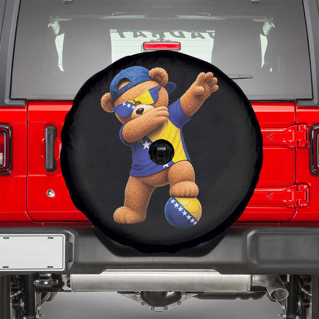Funny Bosnia Teddy Bear Dabbing Fudbal Fan Gift Spare Tire Cover