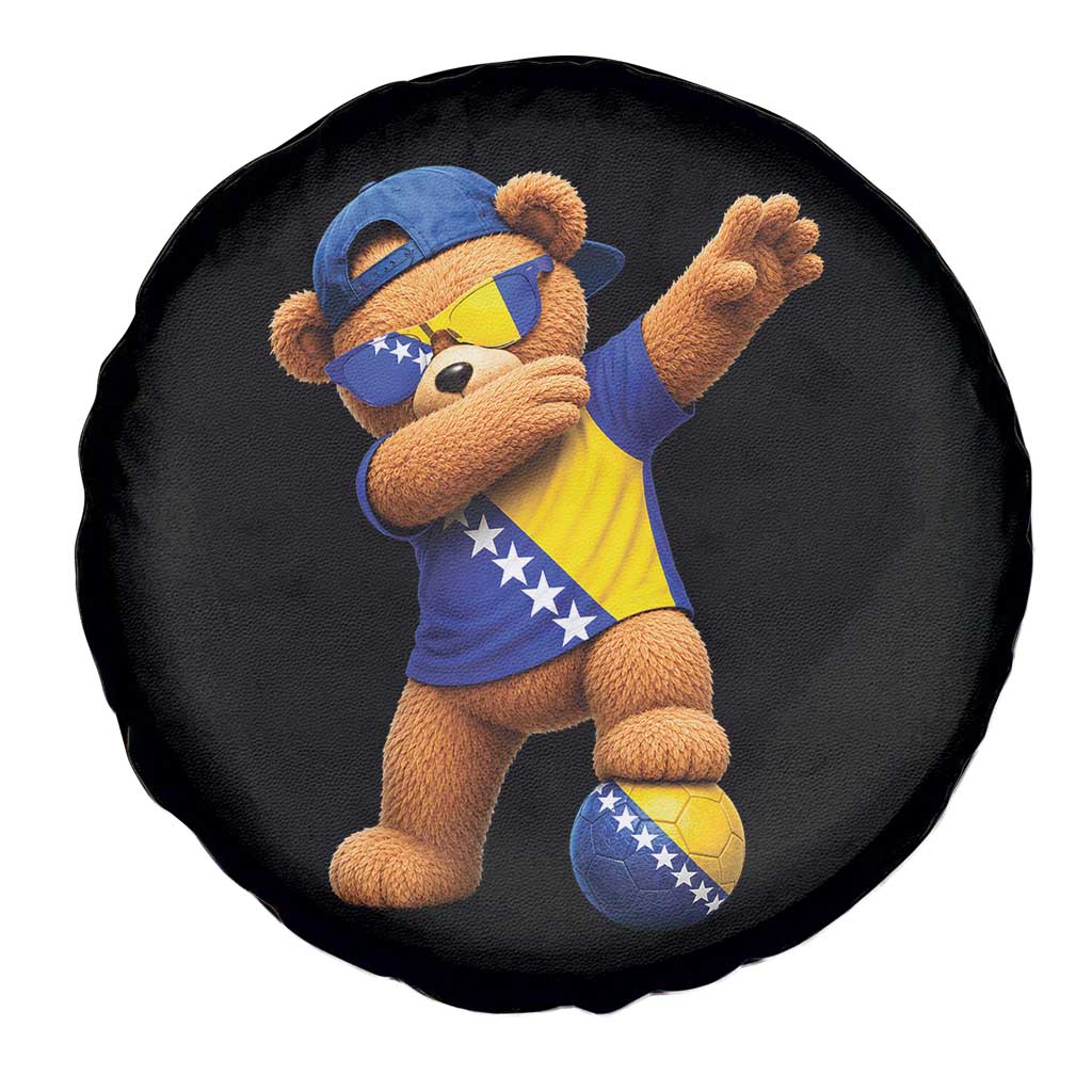 Funny Bosnia Teddy Bear Dabbing Fudbal Fan Gift Spare Tire Cover