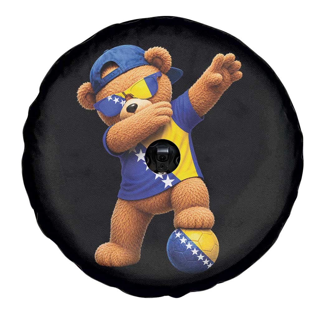 Funny Bosnia Teddy Bear Dabbing Fudbal Fan Gift Spare Tire Cover