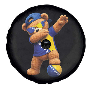 Funny Bosnia Teddy Bear Dabbing Fudbal Fan Gift Spare Tire Cover