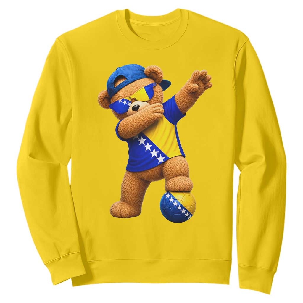 Funny Bosnia Teddy Bear Dabbing Fudbal Fan Gift Sweatshirt