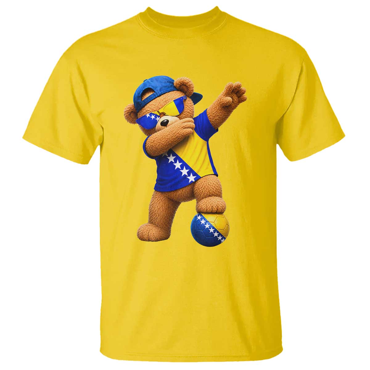 Funny Bosnia Teddy Bear Dabbing Fudbal Fan Gift T Shirt