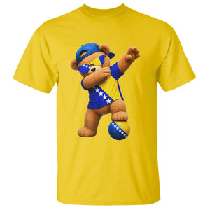 Funny Bosnia Teddy Bear Dabbing Fudbal Fan Gift T Shirt