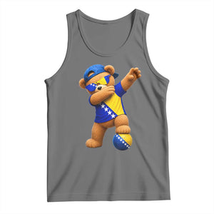 Funny Bosnia Teddy Bear Dabbing Fudbal Fan Gift Tank Top